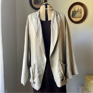VINTAGE 1990s taupe silk jacket - Silk Club
